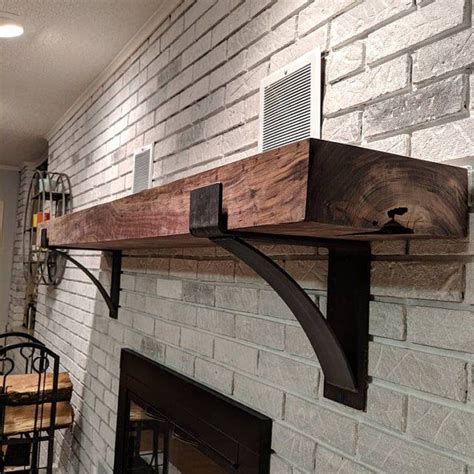 metal fireplace mantel brackets|rustic fireplace mantel brackets.